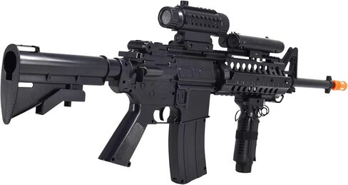 Fire Power SOFT AIR USA F4D AEG Electric Airsoft Rifle with Flashlight and Laser, Black, 200 FPS in Kuwait