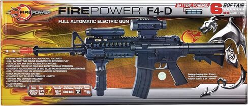 Fire Power SOFT AIR USA F4D AEG Electric Airsoft Rifle with Flashlight and Laser, Black, 200 FPS in Kuwait