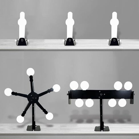 Atflbox 2 Pcs Resetting Metal Shooting Target Stand System for Pistol Airsoft Training and BB Guns Practice, Suitable for Outdoor and Indoor in Kuwait
