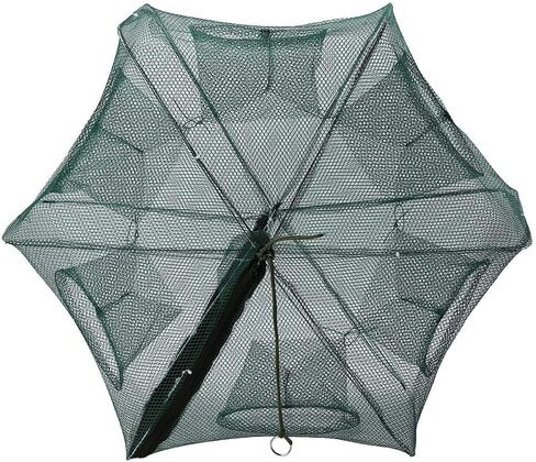 Folding Fishing Net Kayak Accessories Automatic Fish Cast Mesh Crab Trap 6 Holes for Minnow Crawfish Shrimp Crayfish in Kuwait