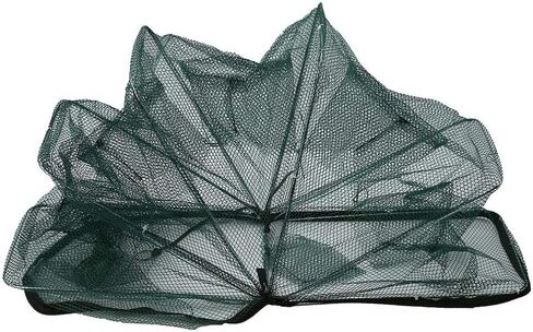 Folding Fishing Net Kayak Accessories Automatic Fish Cast Mesh Crab Trap 6 Holes for Minnow Crawfish Shrimp Crayfish in Kuwait