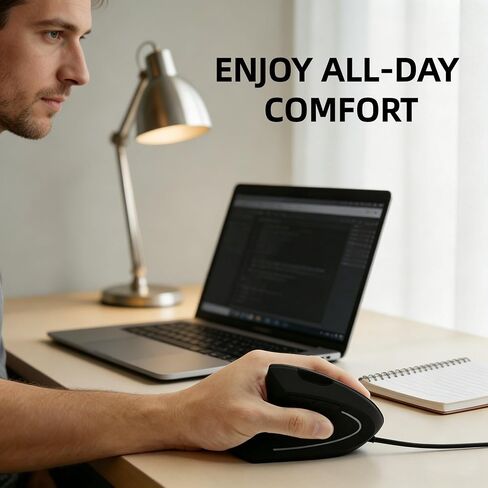 Left Handed Vertical Ergonomic Mouse, Wired for PC Laptop Mac, Plug & Play in Kuwait