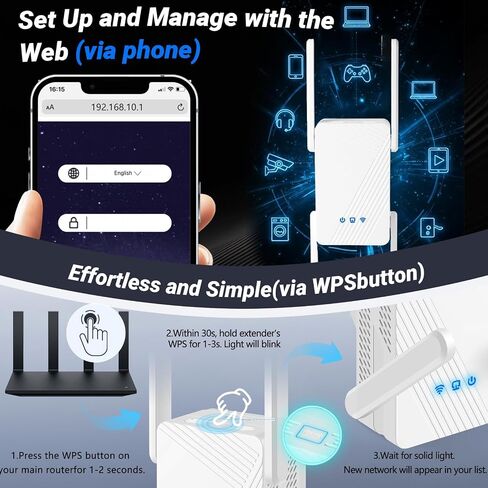 BE3600 WiFi 7 Range Extender, WiFi Extenders Signal Booster for Home, 5.8Ghz/2.4Ghz Dual Band Wi fi Extender with Ethernet Port, Wireless Repeater Amplifier Internet Booster Signal 2500 Sq.Ft. in Kuwait