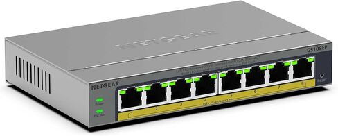 NETGEAR 8-Port Gigabit Ethernet PoE+ Easy Smart Managed Switch - with 8 x PoE+ @ 123W, Fanless, Desktop or Wall Mount (GS108EPP) in Saudi Arabia