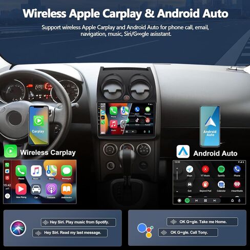4G+64G Car Radio for Nissan Rogue 2008-2013 with Wireless CarPlay Android Auto, 9" 1280 * 720 Touchscreen Radio Android 15 Car Stereo Bluetooth 5.0 32EQ WiFi GPS RDS FM HD Backup Camera in Saudi Arabia