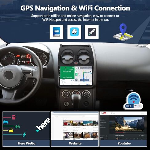 4G+64G Car Radio for Nissan Rogue 2008-2013 with Wireless CarPlay Android Auto, 9" 1280 * 720 Touchscreen Radio Android 15 Car Stereo Bluetooth 5.0 32EQ WiFi GPS RDS FM HD Backup Camera in Saudi Arabia
