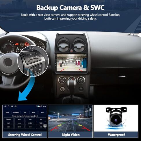4G+64G Car Radio for Nissan Rogue 2008-2013 with Wireless CarPlay Android Auto, 9" 1280 * 720 Touchscreen Radio Android 15 Car Stereo Bluetooth 5.0 32EQ WiFi GPS RDS FM HD Backup Camera in Saudi Arabia