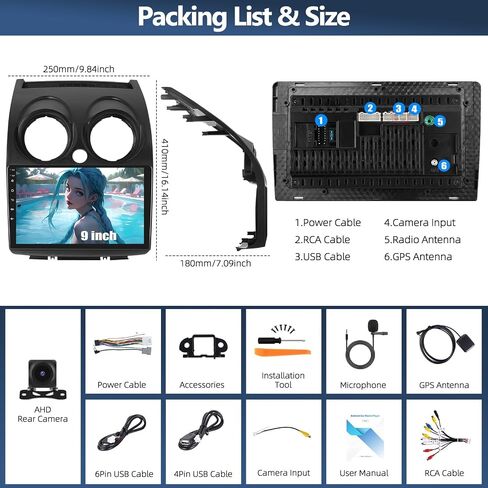 4G+64G Car Radio for Nissan Rogue 2008-2013 with Wireless CarPlay Android Auto, 9" 1280 * 720 Touchscreen Radio Android 15 Car Stereo Bluetooth 5.0 32EQ WiFi GPS RDS FM HD Backup Camera in Saudi Arabia
