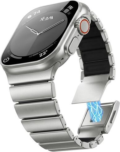 Magnetic Titanium Silicone Band for Apple Watch Ultra 3/2/1 49/46/45/44mm in Saudi Arabia