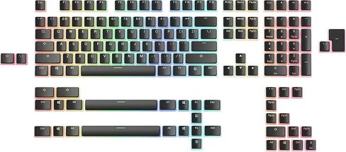 GLORIOUS Aura V2 (White) - PBT Pudding Keycaps for Mechanical Keyboards - ANSI (US), ISO Compatible - Supports Full Size, TKL, 75%, 60% Layouts in Kuwait