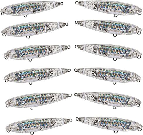 Blank Fishing Lures Kit Unpainted Jerkbaits Blank Lure Bodies Fishing Floating Laser Minnow with Holographic Insert Hard Lure Body 7.5cm/7g in Saudi Arabia