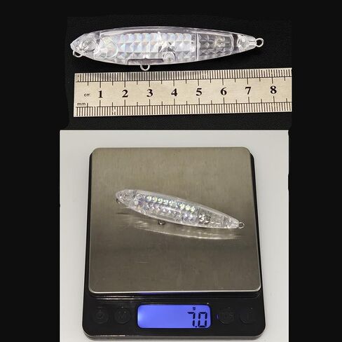 Blank Fishing Lures Kit Unpainted Jerkbaits Blank Lure Bodies Fishing Floating Laser Minnow with Holographic Insert Hard Lure Body 7.5cm/7g in Saudi Arabia