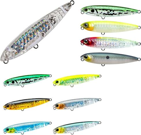 Blank Fishing Lures Kit Unpainted Jerkbaits Blank Lure Bodies Fishing Floating Laser Minnow with Holographic Insert Hard Lure Body 7.5cm/7g in Saudi Arabia