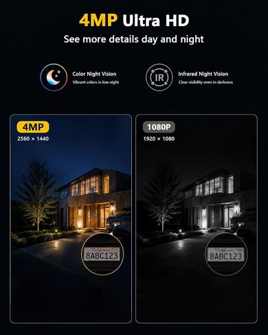 OOSSXX Solar Floodlight Security Camera Outdoor Wireless, 4MP HD 3-in-1 in Kuwait