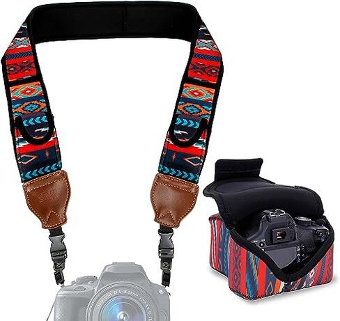 USA Gear Camera Sleeve (Southwest) + Camera Neck Strap (Southwest) - Bundle in Saudi Arabia