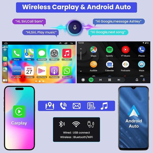 [4+64GB] 10 inch Car Stereo Radio for Nissan Versa Sedan 2015 2016 2017 2018 2019 (LHD) with Wireless carplay/Android auto/Touchscreen/GPS Navigation/HD Backup Camera in Kuwait