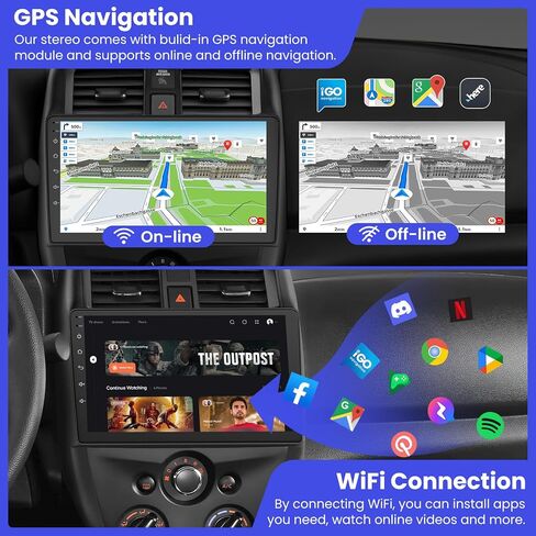 [4+64GB] 10 inch Car Stereo Radio for Nissan Versa Sedan 2015 2016 2017 2018 2019 (LHD) with Wireless carplay/Android auto/Touchscreen/GPS Navigation/HD Backup Camera in Kuwait