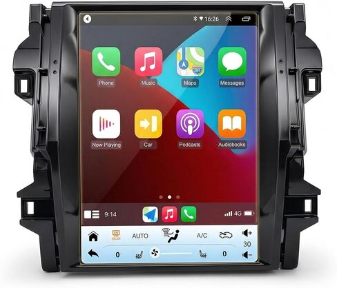 12.1 Inch Vertical Touch Screen Car Stereo for Toyota Fortuner Hilux SW4 2016-2024, Wireless CarPlay Android Auto Radio Replacement, 8GB+128GB, GPS Navigation [Manual AC ONLY] in Saudi Arabia