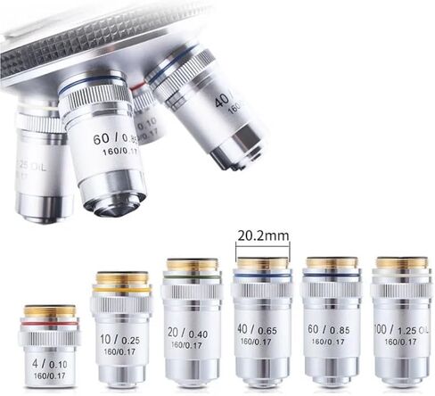 4X 10X 20X 40X 60X 100X Microscope Objective Biological Microscope Objectives Achromatic Lens Accessories (Color : 10X) in Kuwait