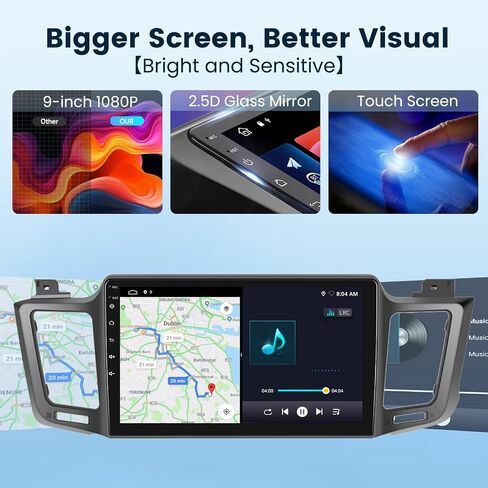 2G+64G Car Radio Stereo for Toyota RAV4 2013-2019 with Wireless CarPlay/Android Auto, Podofo 10.1 Inch 1280 * 720P IPS Touch Screen Android 13 GPS WiFi Bluetooth 32-Band DSP Rear Camera in Saudi Arabia