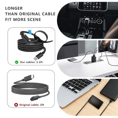 2-Pack Type-C Braided Charger Cable for PLAUD Note/Note Pro AI Voice Recorder Charger, Plaid Charger Replacement Cable USB-C 3.3 FT in Kuwait