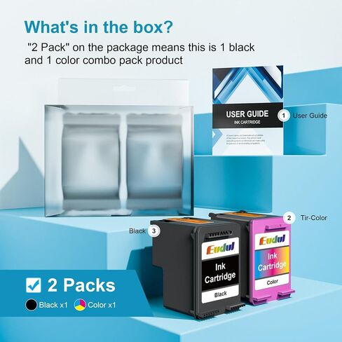 61XL Ink Cartridge Black/Color Replacement for HP Ink 61 for HP 61 Ink Cartridge Combo Pack Works with Envy 4500 5530 4501 4502 1000 1010 1050 1510 2050 2510 2540 2620 4630 Printer (2 Pack) in Kuwait