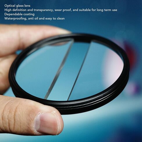 Tangxi 58mm Center Field Split Diopter Effect Filter, Double Half Moon Special Blur Effects Filters with 55MM-58MM Filter Adapter Ring, for SLR Cameras in Kuwait
