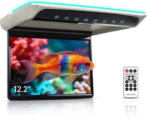 12.2 Inch Flip Down Roof Mount Car Overhead Monitor, 1920x1080P IPS LED Display with HDMI (Grey) in Kuwait