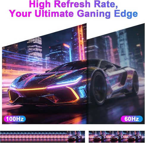 QQU 23.8" Large Screen Portable Monitor, 100Hz IPS Display, 100% sRGB FHD/HDR Gaming Monitor with Kickstand and 2 Speakers for Laptop PC MacBook Phone PS4/PS5 in Kuwait