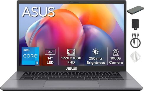 ASUS Chromebook Plus CX34 14" FHD Laptop with Google AI, Intel 10-core i5-1335U up to 4.6GHz, 8GB LPDDR5X, 1.12TB Storage (128GB UFS+1TB Docking Station), Intel UHD Graphics, Wi-Fi 6E, Chrome OS, Grey in Kuwait