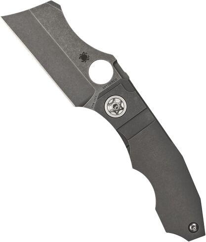 Spyderco Stovepipe Folding Pocket Knife with 2.7" CPM 20CV Steel Blade and Titanium Handle - EDC Knife for Men and Women, Perfect for Hunting, Tactical, Camping, Survival - PlainEdge - C260TIP in Kuwait