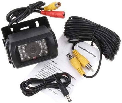 Vehicle Backup Camera 18led IR,Rear View Mirror Camera,Car Reversing Camera for RV Camper Truck Pickup Bus Waterproof Shockproof Night Vision+ 5m AV Viedo Cable 12V 24V (RCA connector, CMOS/CVBS REAR) in Kuwait