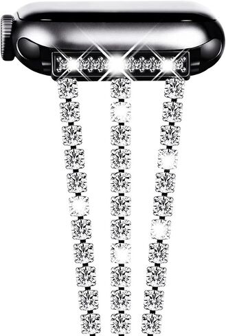 NewWays for Apple Watch Band 38mm 40mm 41mm 42mm 44mm 45mm 46mm 49mm for iWatch Series 11 10 9 8 7 6 5 4 3 2 1 SE Ultra, Sparkling Bling Shiny Diamonds Bracelet for iWatch Band Womens in Saudi Arabia