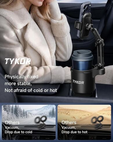 TYKOR Cup Holder Phone Holder for Your Car, 2 in 1 Cup Holder Phone Mount in Kuwait