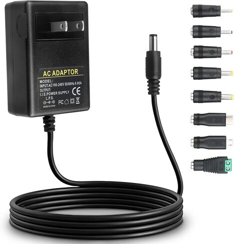 COOLM Universal 6V Power Supply Charger AC DC Adapter with 8 DC Plug Tips in Kuwait