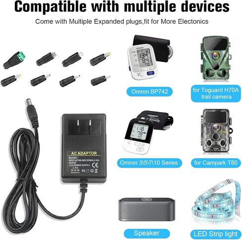 COOLM Universal 6V Power Supply Charger AC DC Adapter with 8 DC Plug Tips in Kuwait