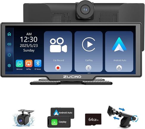 11.26 Inch Wireless CarPlay Screen for Car, Apple CarPlay & Android Auto Touch Screen for Car, Bluetooth, BT Music, Navigation, Car Record for Vehicles (Black) in Kuwait