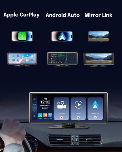 11.26 Inch Wireless CarPlay Screen for Car, Apple CarPlay & Android Auto Touch Screen for Car, Bluetooth, BT Music, Navigation, Car Record for Vehicles (Black) in Kuwait