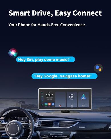 11.26 Inch Wireless CarPlay Screen for Car, Apple CarPlay & Android Auto Touch Screen for Car, Bluetooth, BT Music, Navigation, Car Record for Vehicles (Black) in Kuwait