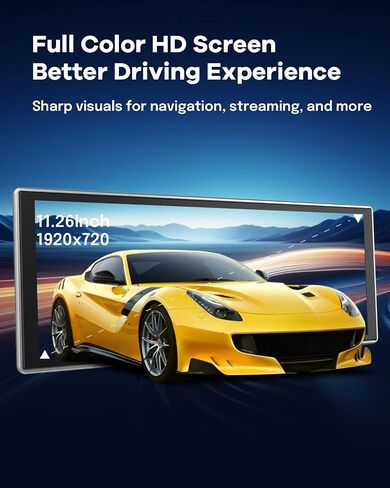 11.26 Inch Wireless CarPlay Screen for Car, Apple CarPlay & Android Auto Touch Screen for Car, Bluetooth, BT Music, Navigation, Car Record for Vehicles (Black) in Kuwait