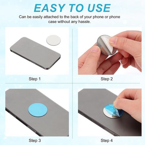 PATIKIL 15mm Metal Plate for Phone Magnet, 36pcs Round Adhesive Metal Plate Replacement Stickers for Magnetic Car Mount Holder Phone Case Wall, Silver Tone in Kuwait
