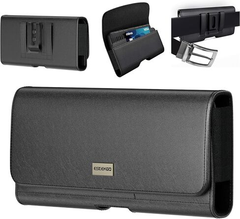 for Jitterbug Smart 5 Smart5 Leather Feel Belt Clip Credit Card Black Pouch Case Phone Cover + Extreme Band in Saudi Arabia