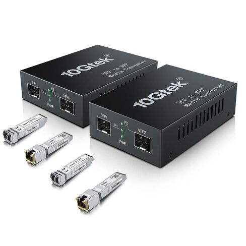 ipolex Gigabit Multi-Mode LC Fiber to Ethernet Media Converter with 2*SFP Modules, 1.25G Fiber Optic to Ethernet Converter, 1000Base-SX to 10/100/1000Base-TX, 850nm, MMF, up to 550-m/1804 ft, 2 Pack in Kuwait