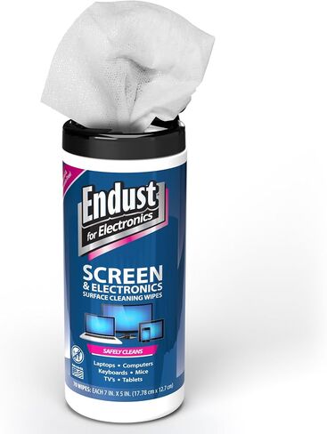Endust For Electronics; Screen & Surface Cleaning Wipes, For TV, Phone, Computer Monitor, Laptop, Tablet, Pre-Moistened, Alcohol and Ammonia Free, 70 Count, 6 Pack (11506P6) in Saudi Arabia