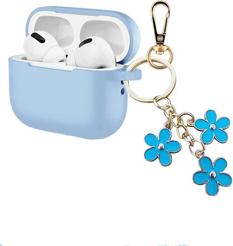Case for Airpods Pro 2nd Generation Case,Cute Case for Airpods Pro 2 Cases Cover Women Silicone case for iPod Pro 2 Earbuds Wireless Charging Case Girl Keychain for Apple Airpod Gen Pro 2 (Blue) in Kuwait
