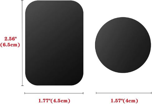 Adhesive Thin Metal Plates(Compatible with Magnetic Mounts),20PCS Metal Plates for Phone Case(10 Rectangle and 10 Round) S-07N(Black) in Kuwait