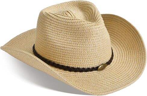 Cowboy Hats for Women Straw Hats for Men Summer Beach Sun Hats Portable in Saudi Arabia