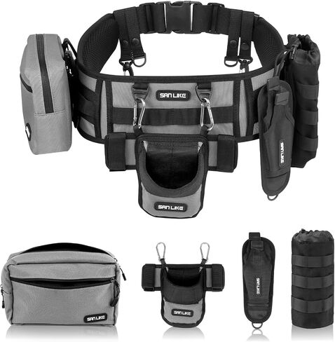 SANLIKE Adjustable Wading Fishing Belt Multi-Pocket Waist Rod Holder Tackle in Kuwait
