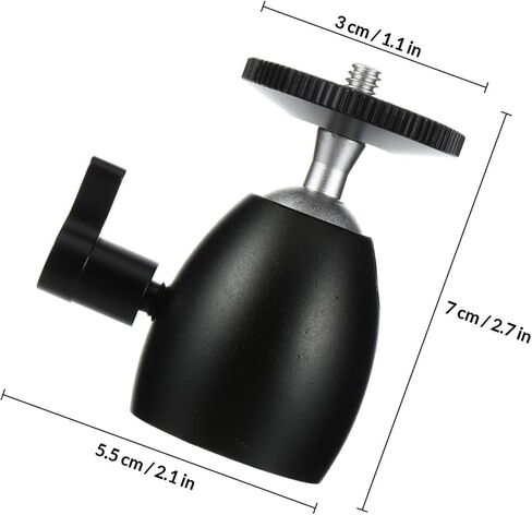 2pcs Camera Ball Head 1/4 Inch Screw Mount Aluminum Alloy with Swivel in Kuwait
