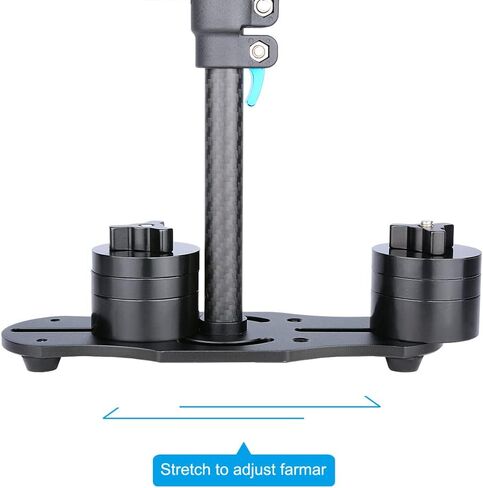 Estink Carbon Fiber Handheld Stabilizer with Plate, Adjustable Height 15-23.6in, for DSLR Cameras 0.5-3kg Load (Black) in Saudi Arabia
